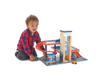 Tender Leaf Toys 67cm Blue Bird Service Station Car Park Wooden Toy Set Kids 3y+