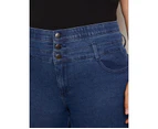 AUTOGRAPH - Plus Size - Womens Jeans -  Full Length Corset Waist Jean - Blue