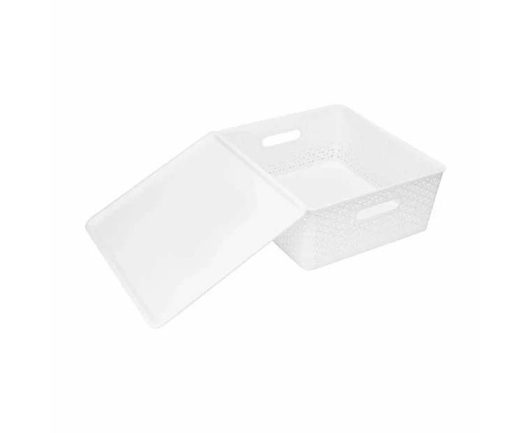 Flat Storage Container, White - Anko