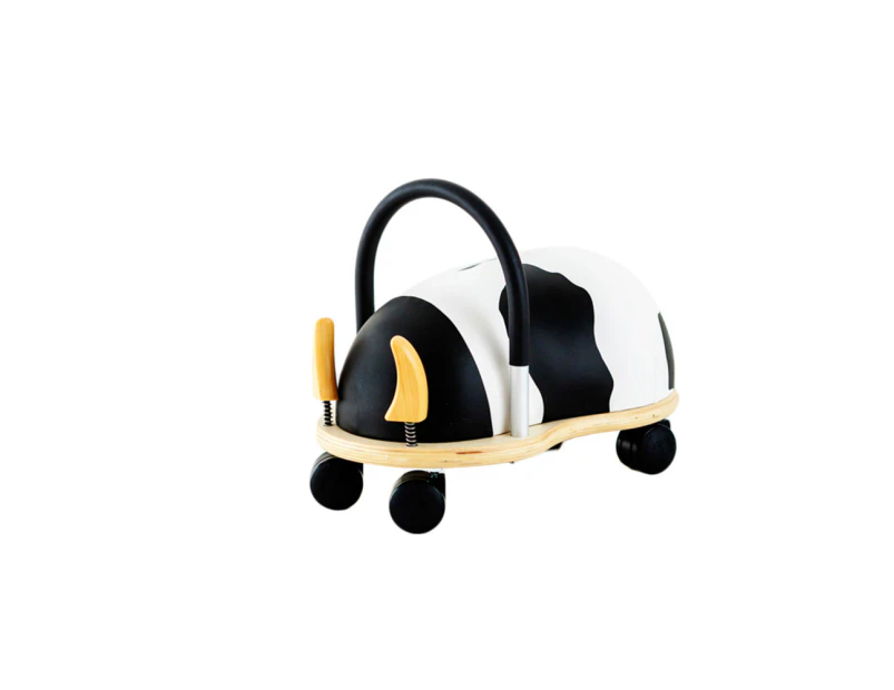 Wheely Bug 38cm Small Cow Wooden Ride On Kids/Children Play Toy 12m+ White/Black