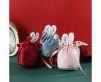 L Size Organizer Birthday Party Bunny Ears Candy Bags Easter Rabbit Gift Packing Bags - White
