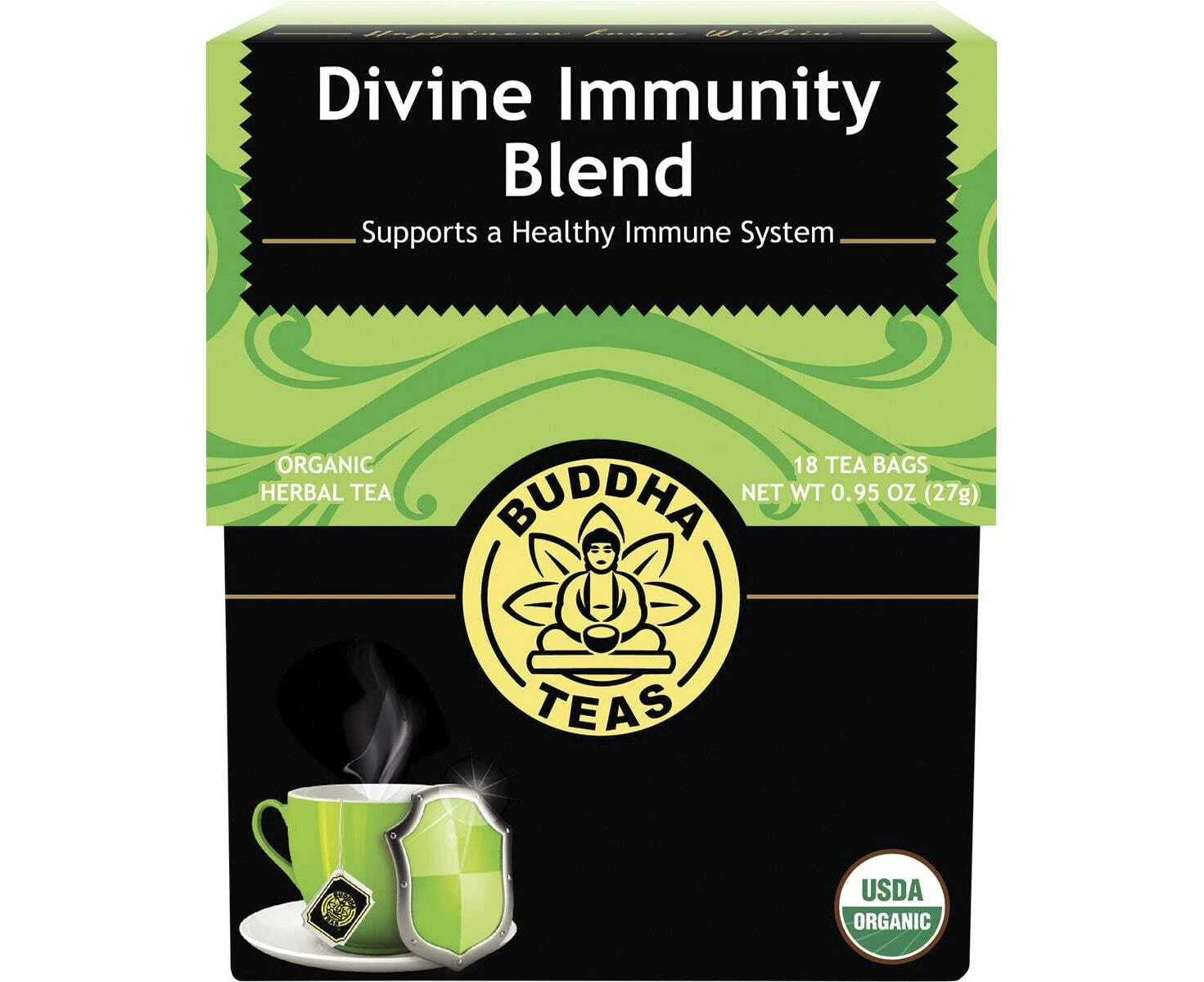 Organic Herbal Tea Bags (Divine Immunity Blend), 18 Piece