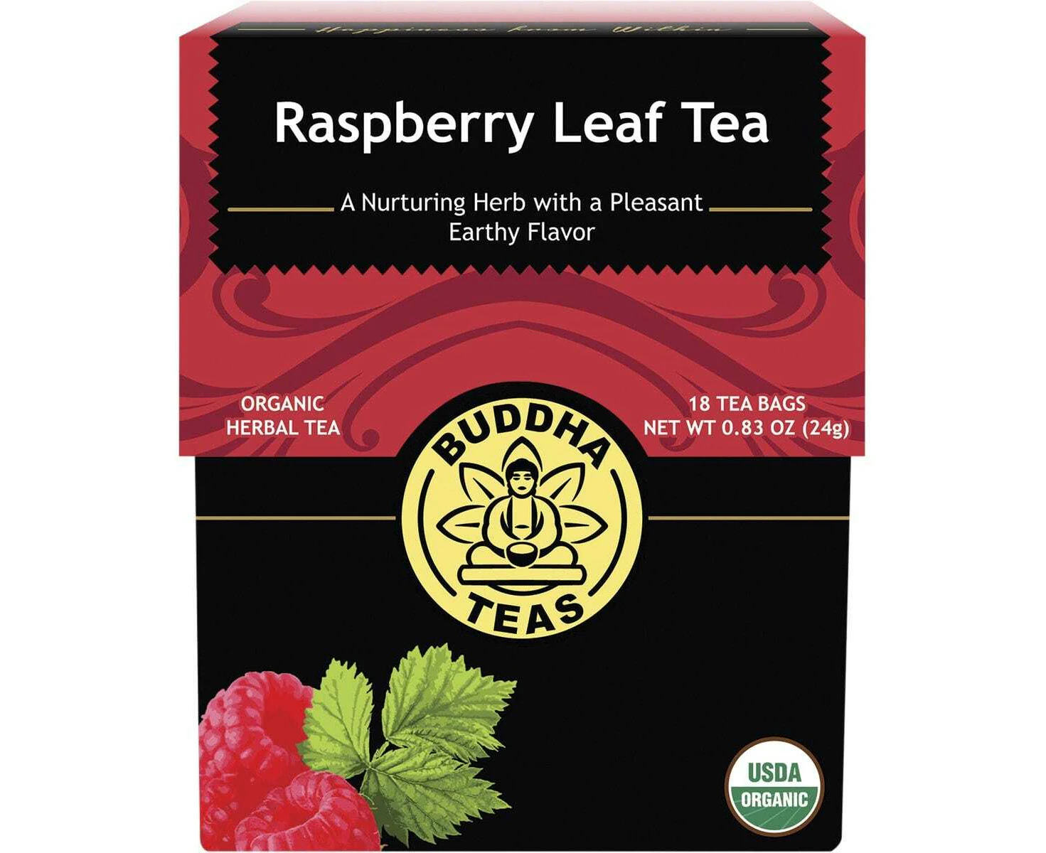 Organic Herbal Tea Bags, 18 Piece (Raspberry Leaf Tea)