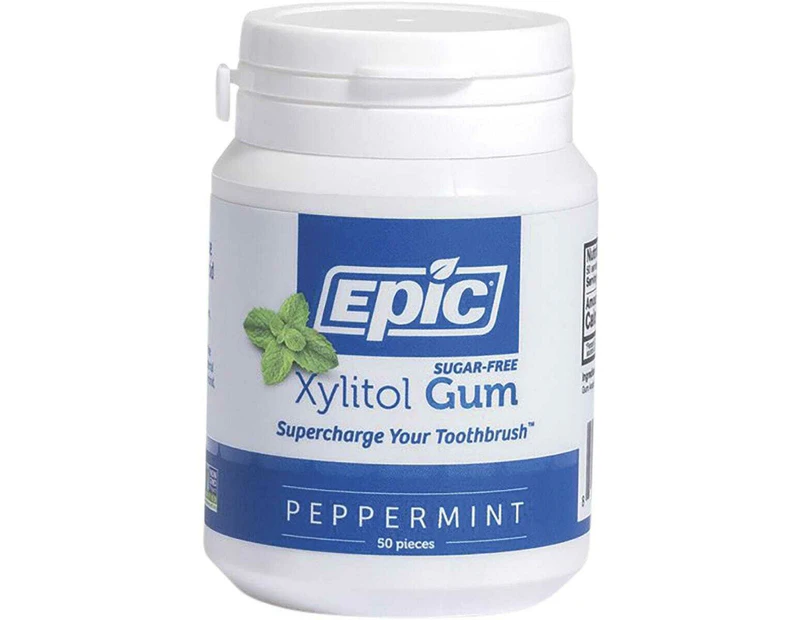 Peppermint Xylitol Gum Bottle 50 Pcs