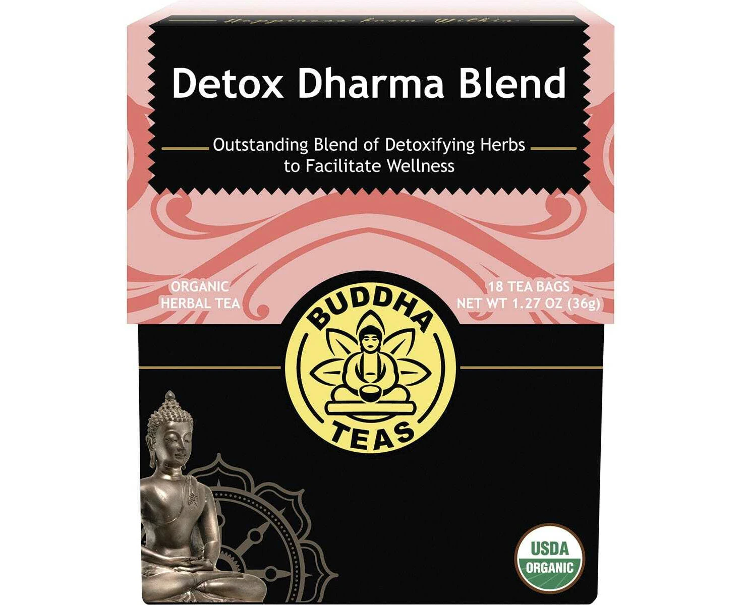 Organic Herbal Tea Bags (Detox Dharma Blend), 18 Piece