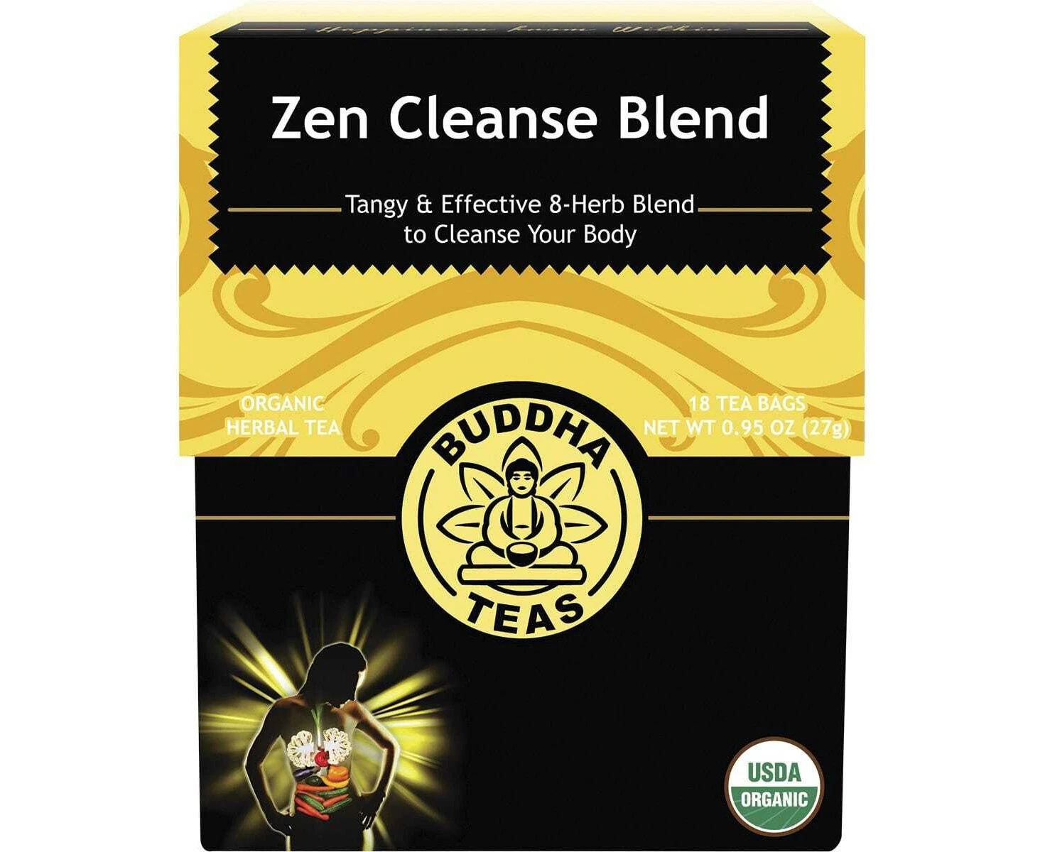 Organic Herbal Tea Bags (Zen Cleanse Blend), 18 Piece