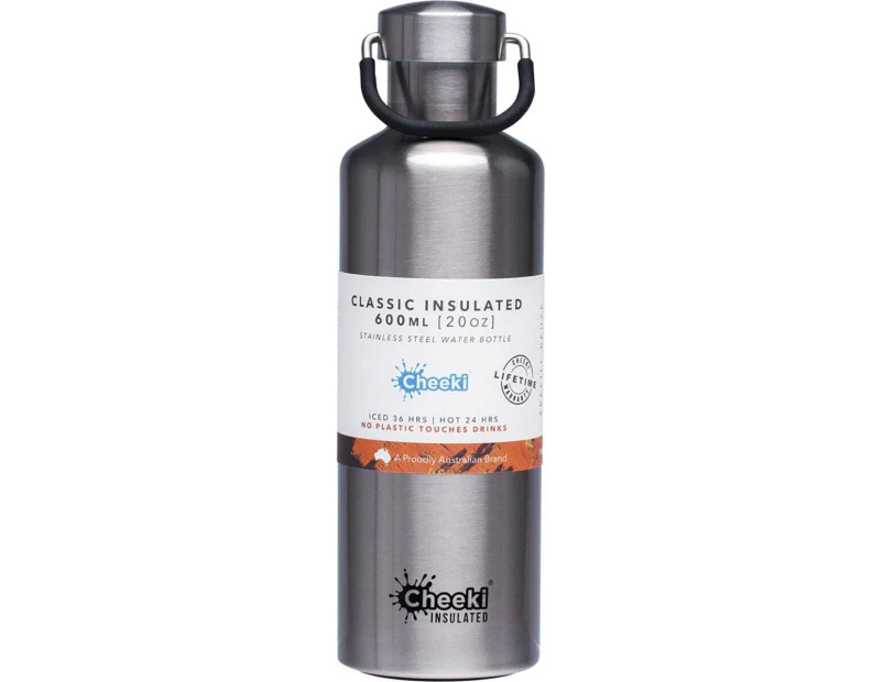 Insulated Stainless Steel Bottle - Silver 600ml