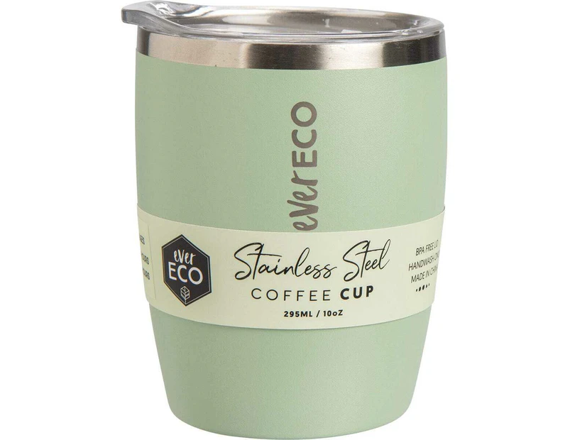 Insulated Stainless Steel Coffee Cup - Sage 295ml