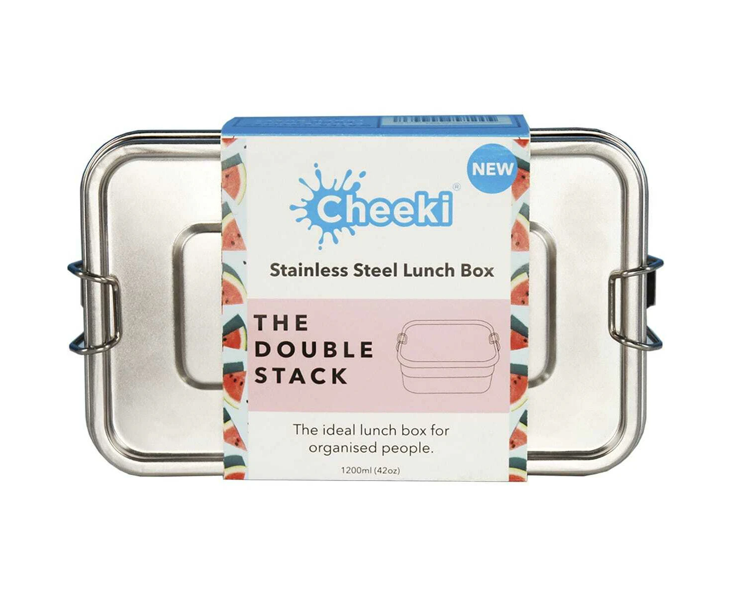 Cheeki Double Stacker Stainless Steel Lunch Box - 1200ml - Cheeki