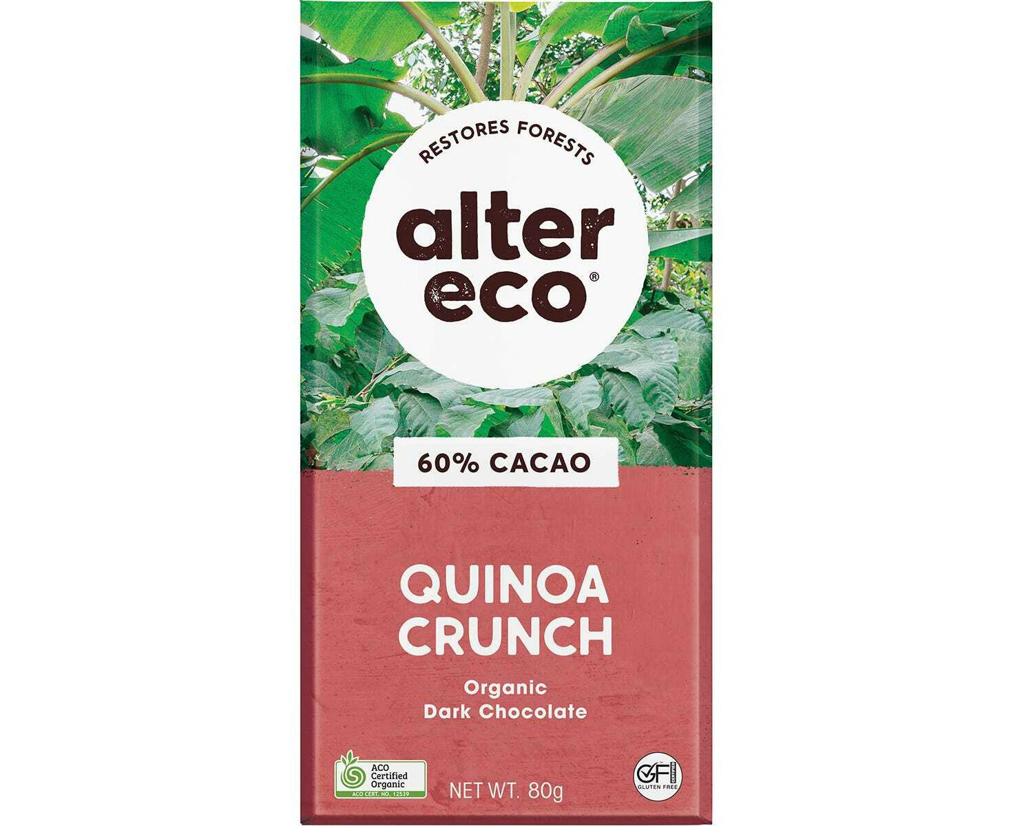 Alter Eco Chocolate Organic Dark Quinoa Crunch 12x80g