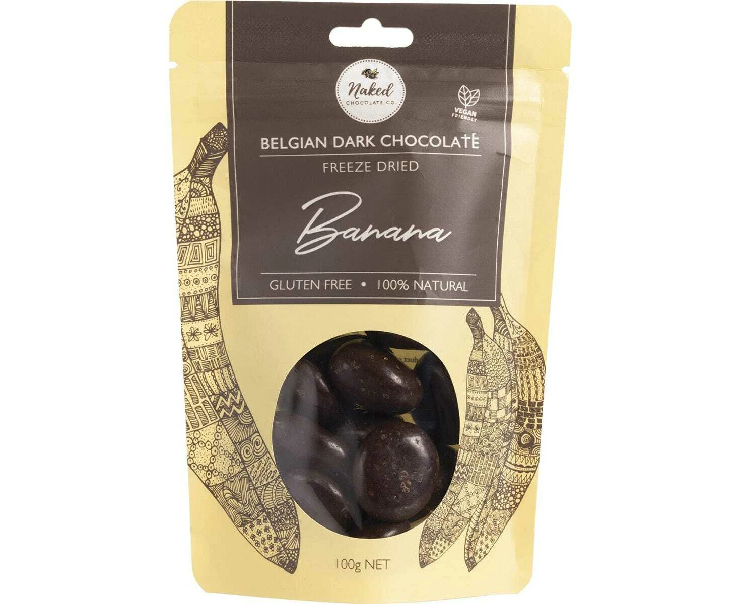 Naked Chocolate Co Freeze Dried Banana Dark Chocolate 100g