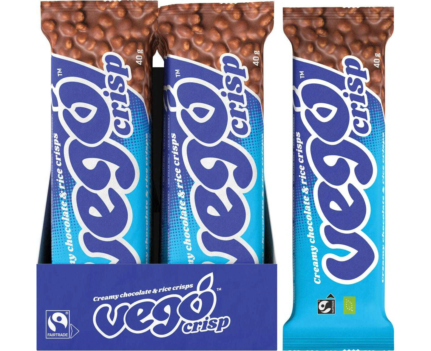 Vego Crisp Chocolate Bar Creamy Chocolate & Rice Crisps 20x40g