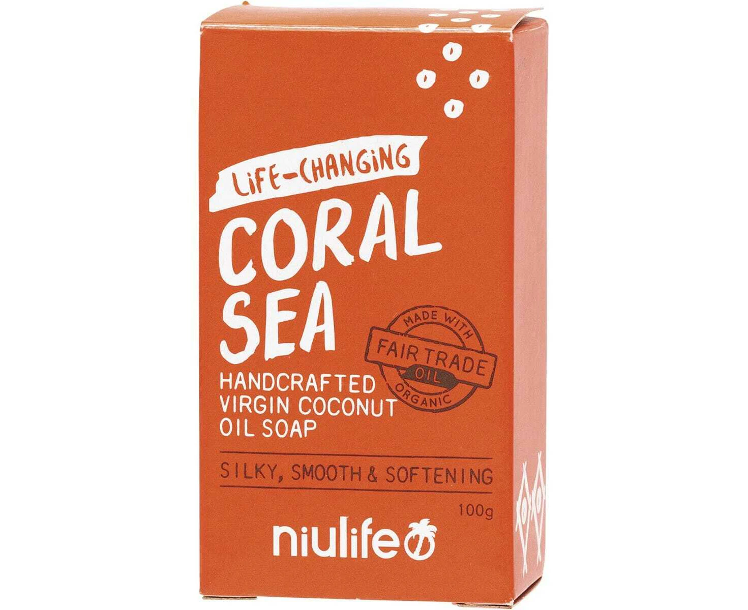 Niulife Certified Organic Virgin Coconut Oil Vegan Soap Coral Sea 100 g