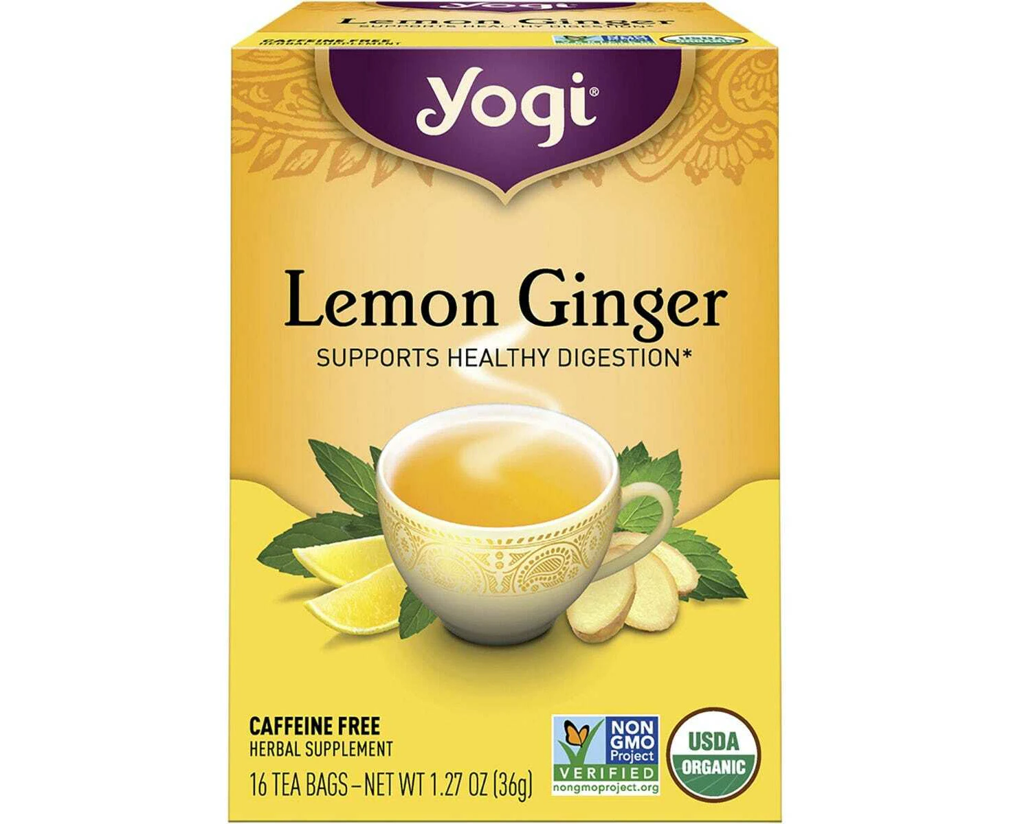 Yogi Tea Herbal Tea Bags Lemon Ginger 16 Tea Bags