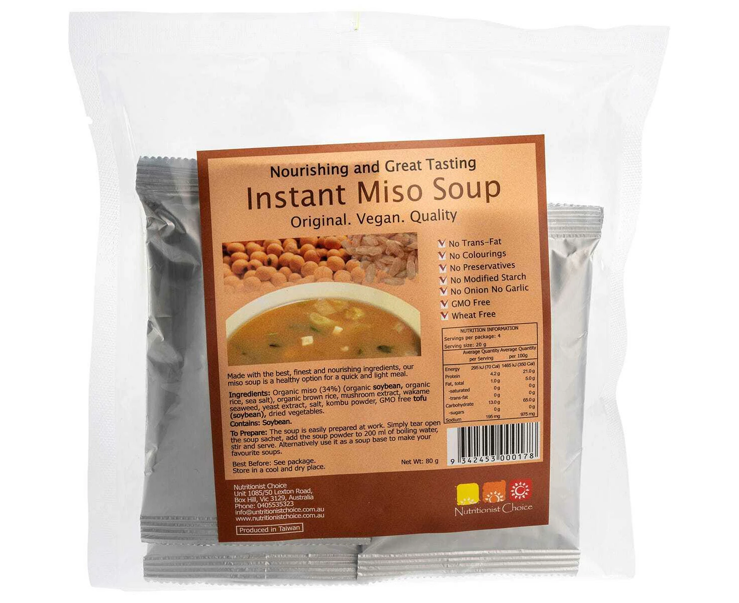 Instant Miso Soup, 4 Sachets - 20g