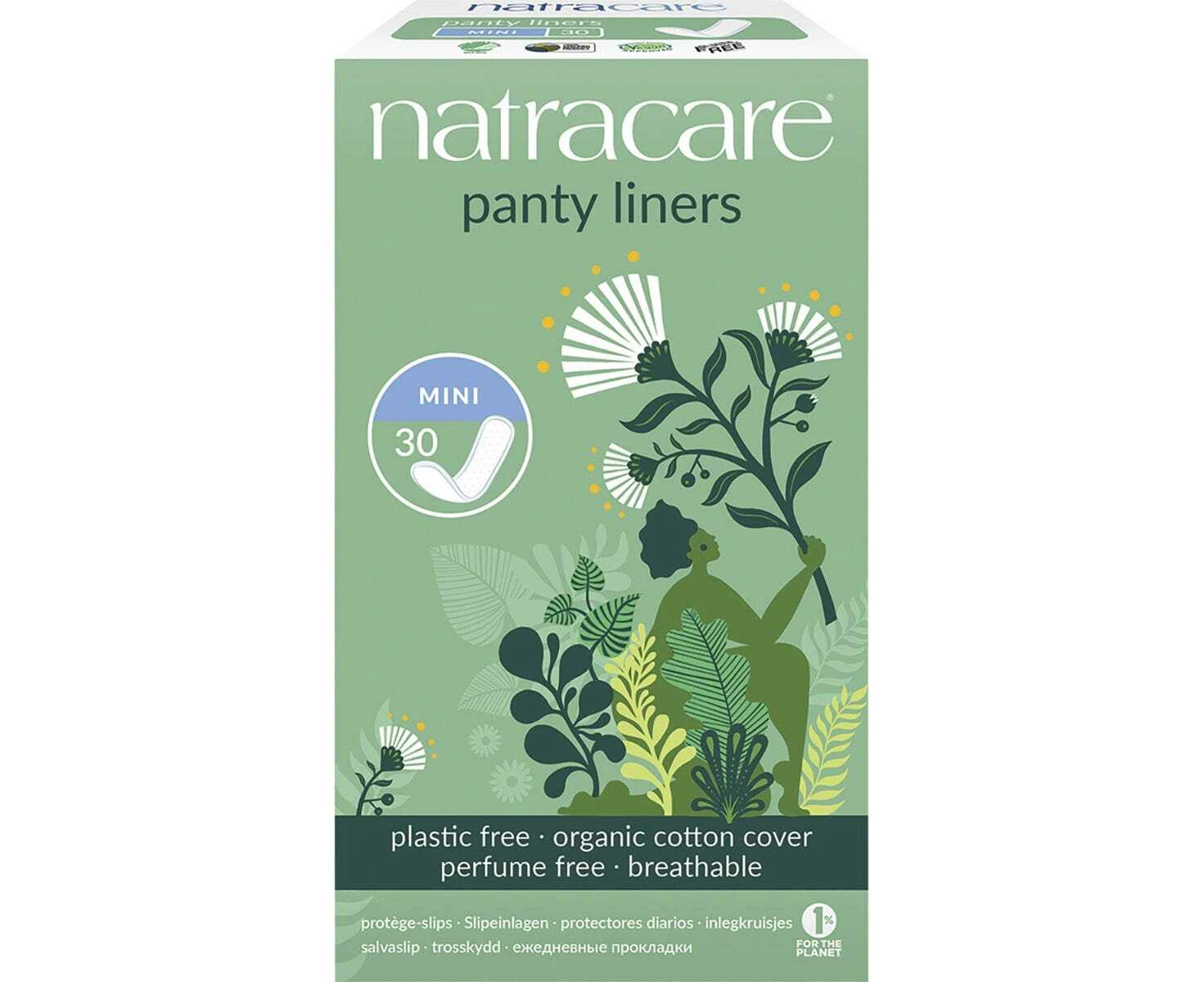 Natracare Panty Liners Mini with Organic Cotton Cover x 30 Pack