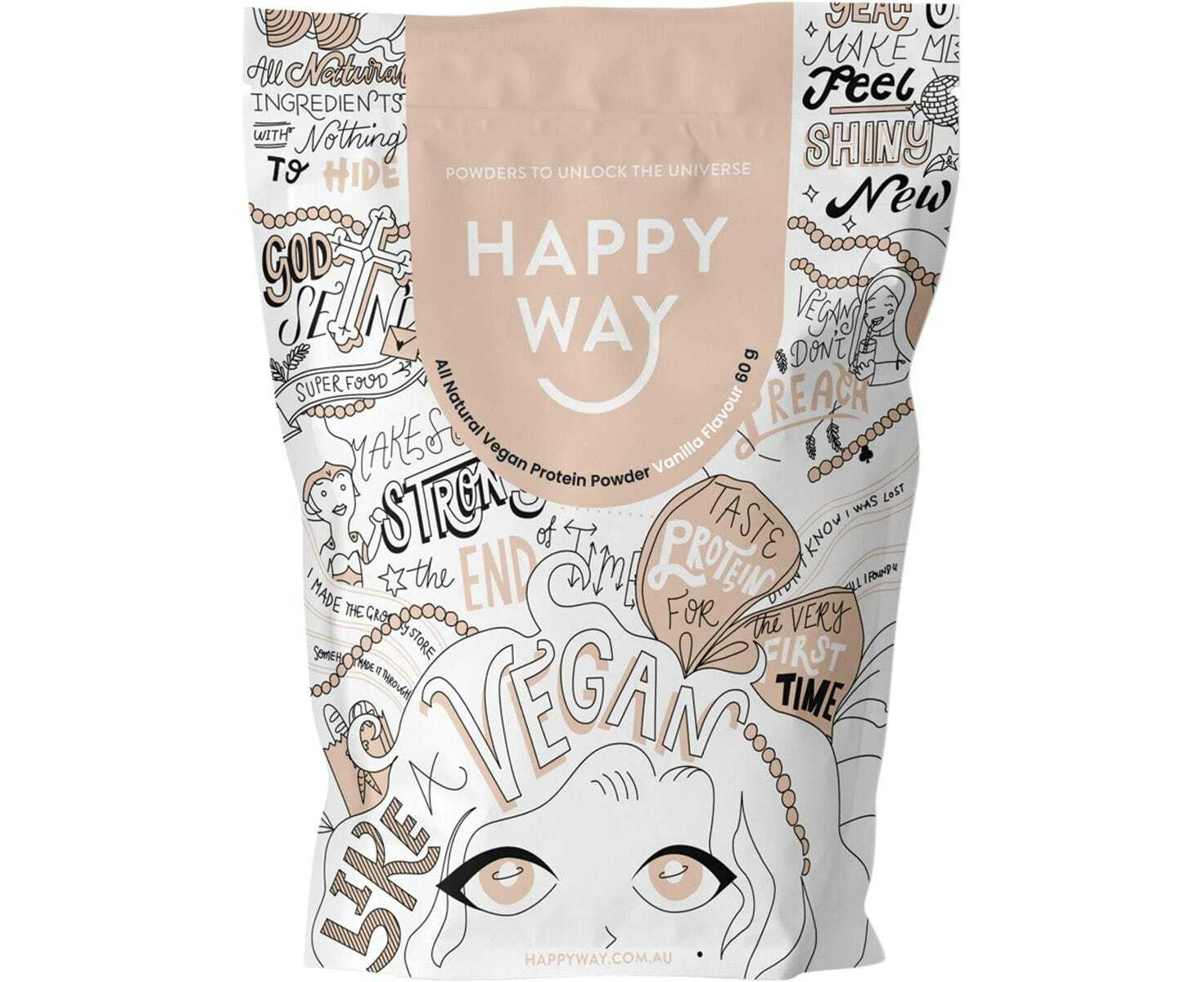 Happy Way Vegan Protein Powder Vanilla 6x60g