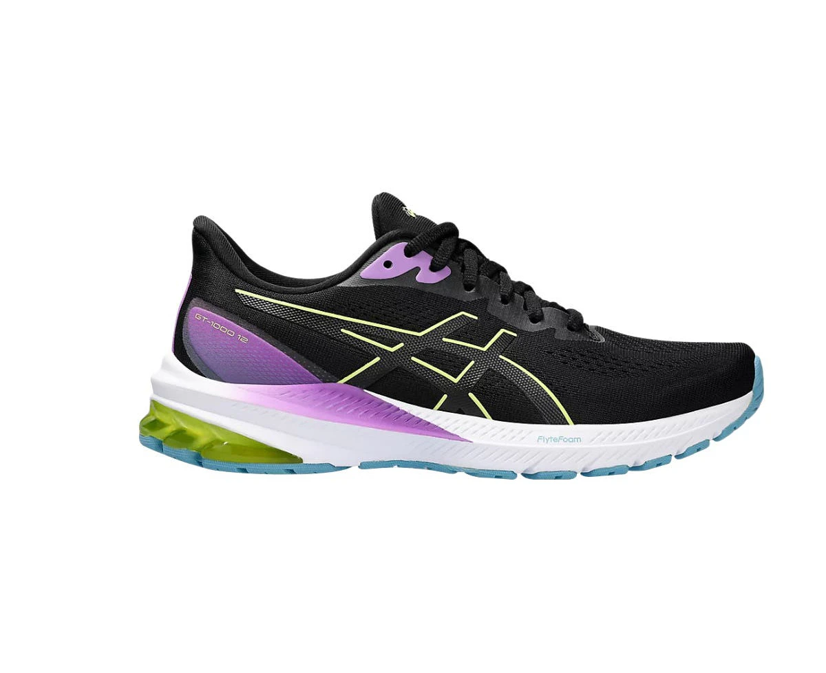 ASICS Women's GT-1000 12 Running Shoes - Black/Glow Yellow