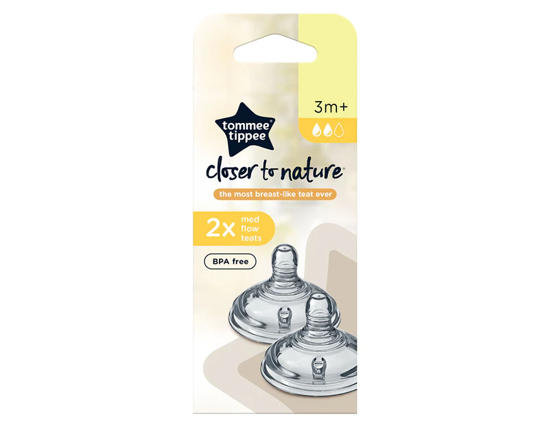Tommee Tippee Closer to Nature Medium Flow Teats 2-Pack