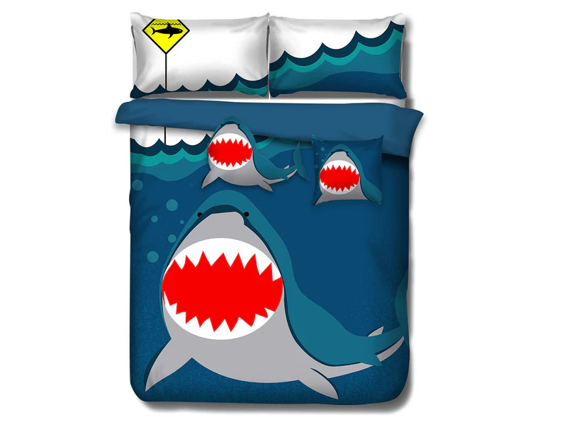 Ramesses Kids' 5-Piece Adventure Double Bed Comforter Set - Shark