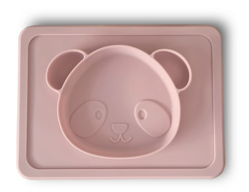 Plum My Baby Panda Silicone Suction Plate - Blush