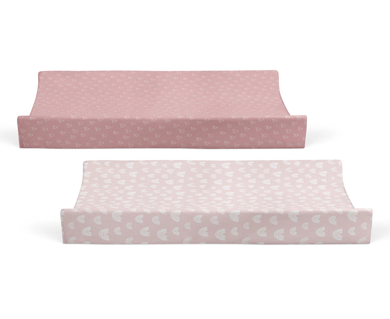 Bubba Blue 48x82cm Nordic Waterproof Change Mat Covers 2-Pack - Dusty Berry/Rose