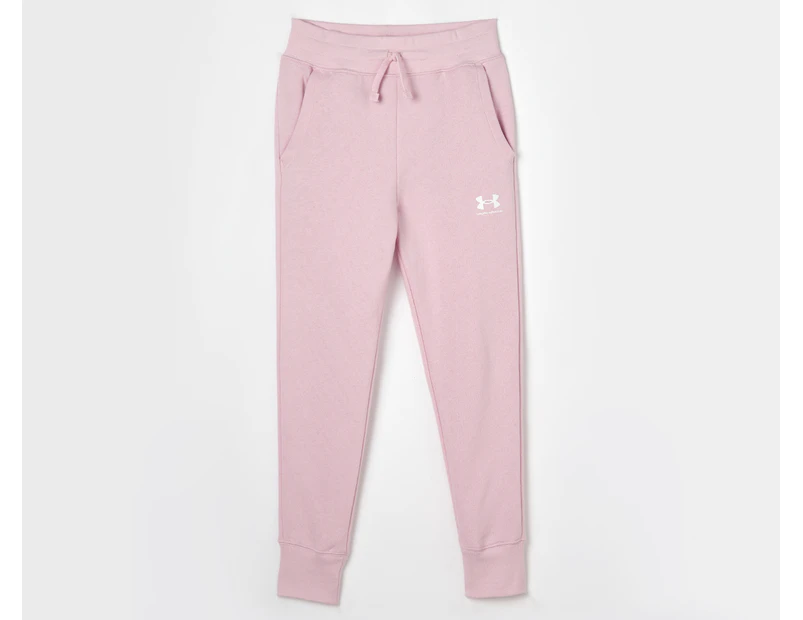 Under Armour Girls' Rival Fleece Joggers / Tracksuit Pants - Prime Pink