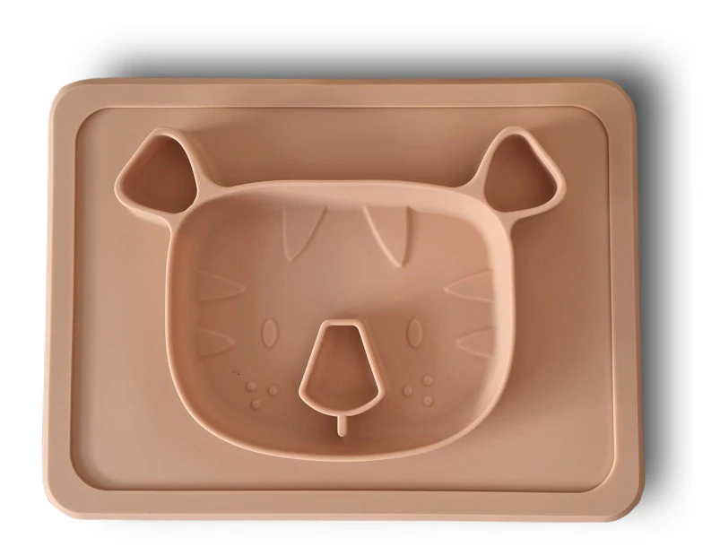 Plum My Baby Tiger Silicone Suction Plate - Walnut