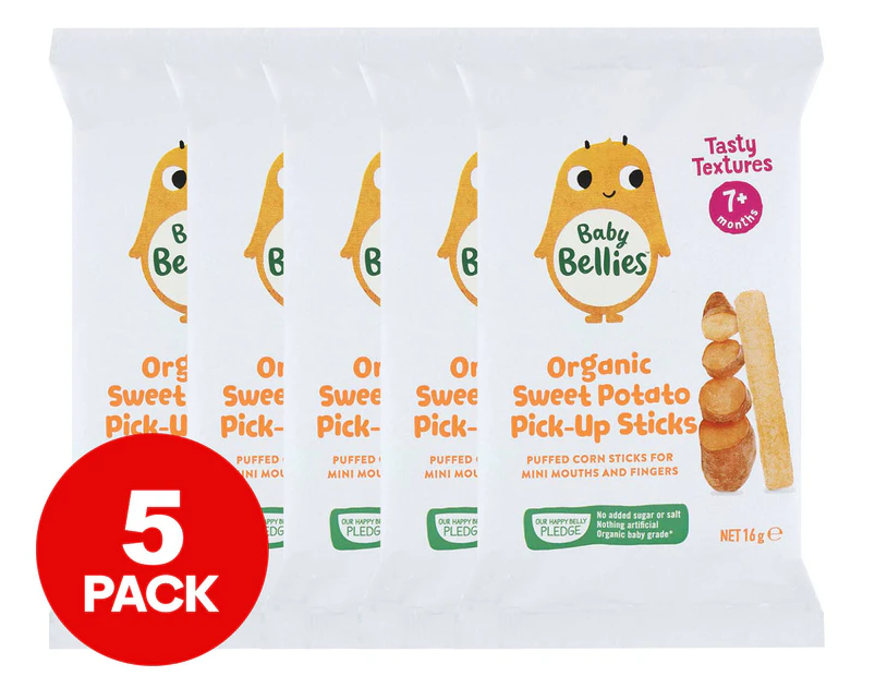 Baby Bellies Organic Pick Up Sticks Sweet Potato 16g 5pk