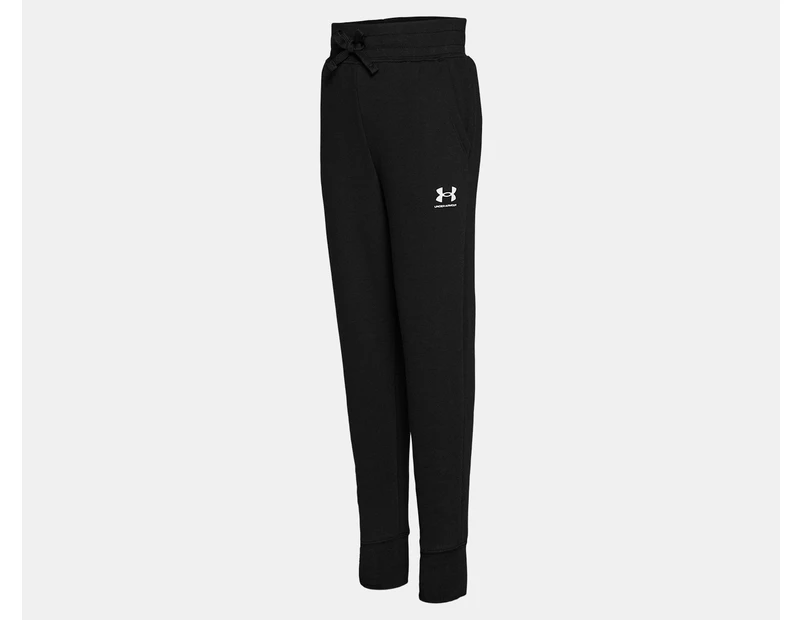 Under Armour Youth Girls' UA Rival Fleece Joggers - Black/White