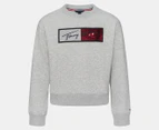 Tommy Hilfiger Girls' Sequin Flag Sweatshirt - Mid Grey Heather