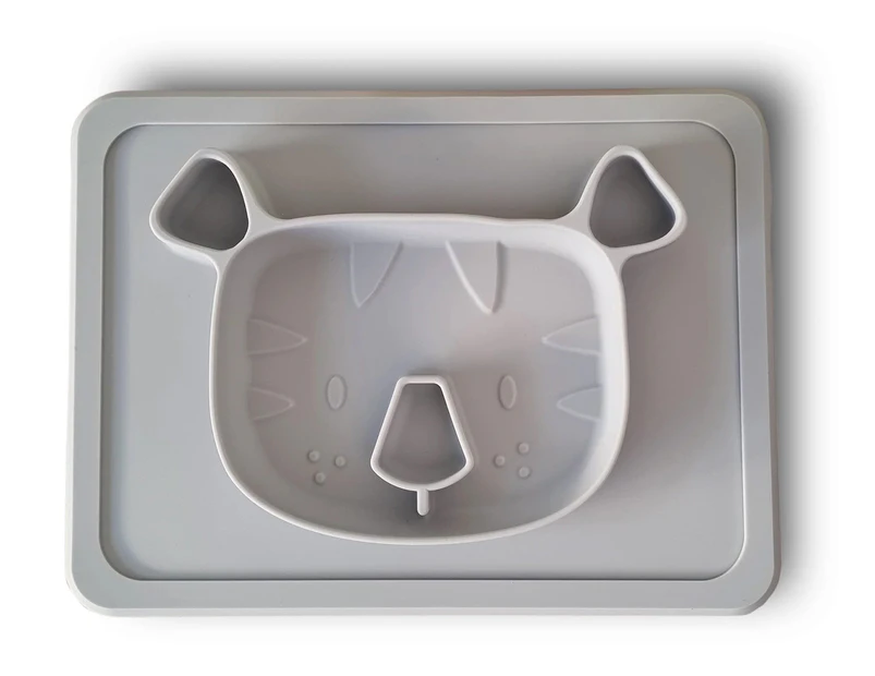 Plum My Baby Tiger Silicone Suction Plate - Smoke