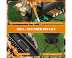 Costway 2-in-1 Fire Pit Camping Charcoal Grill w/Rack & Shelf Stainless Steel Outdoor Cooking Picnic Hiking