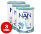 3 x Nestlé NAN OPTIPRO 2 Follow-On Formula From 6 Months Powder 800g