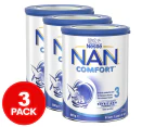 3 x Nestlé NAN COMFORT 3 Toddler 1+ Year Milk Drink Powder 800g