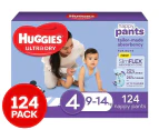 Huggies Boys' Size 4 9-14kg Ultra Dry Nappy Pants 124pk