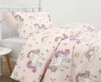 Daniel Brighton Kids Unicorn Glow In The Dark Quilt Cover Set - Pink Multi