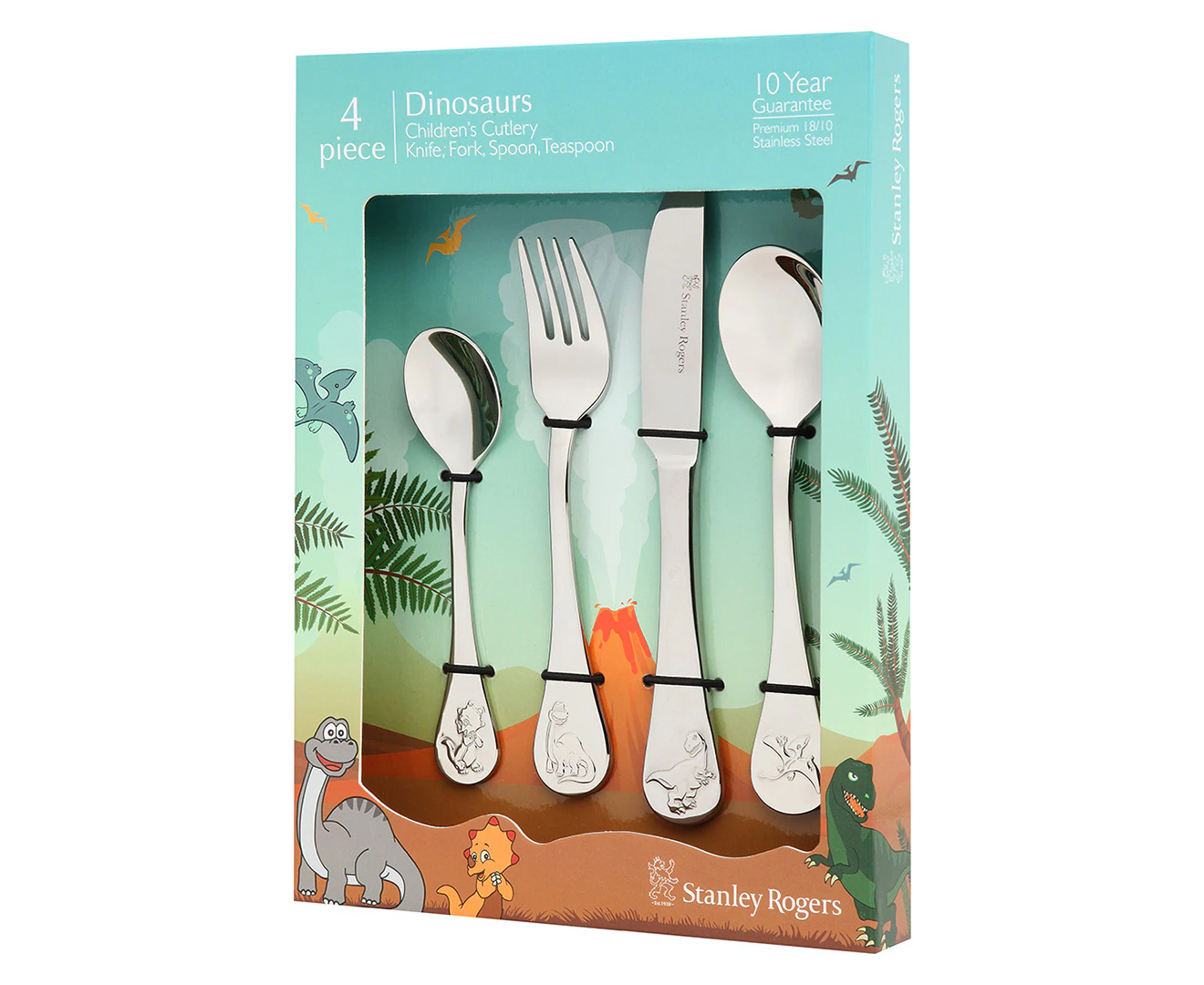 Stanley Rogers Children's 4-Piece Cutlery Set - Dinosaur