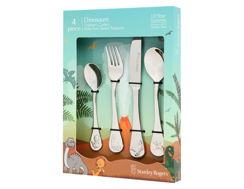 Stanley Rogers Children's 4-Piece Cutlery Set - Dinosaur