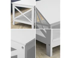 Oikiture Coffee Table Side Tables Storage Rack Shelf 2-Tier Hamptons Furniture