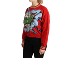 Gorgeous Dolce & Gabbana Cartoon Sweater with Crystal Embellishment - Red