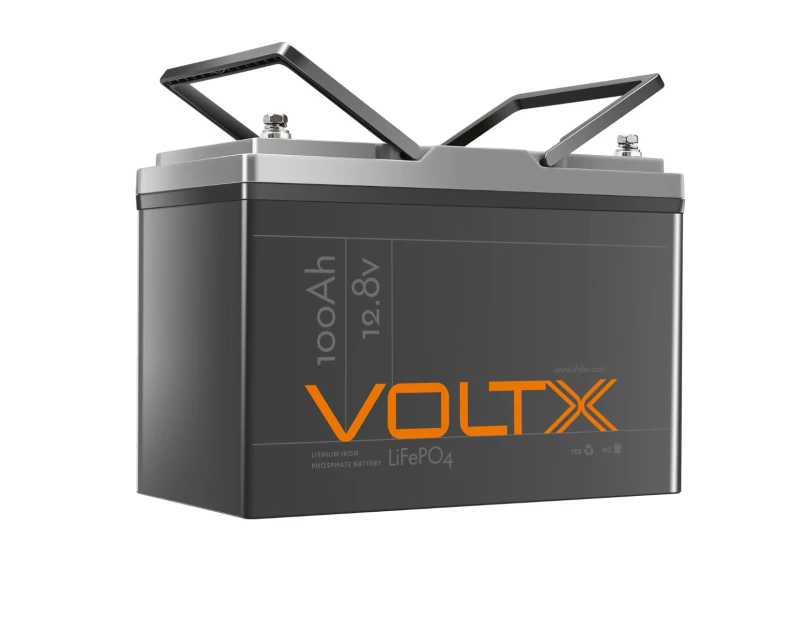 VoltX 12V 100Ah Lithium Iron Phosphate Battery LiFePO4 Built-in 100A BMS Rechargeable Deep Cycle 4WD Solar Boat RV Camping Replace SLA AGM LEAD ACID GEL