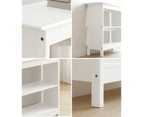 Oikiture 3-Tier Console Table Open Shelf Wood Sofa Table Hall Side Entry White