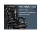 ALFORDSON Massage Office Chair Heated Seat Executive PU Leather Black