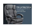 ALFORDSON Massage Office Chair Heated Seat Executive Recliner Computer Fabric Grey