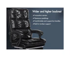 ALFORDSON Office Chair Executive Computer PU Leather Seat Work Recliner Gaming - Black