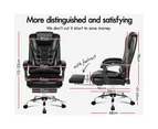 ALFORDSON Massage Office Chair Heated Seat Executive PU Leather Black