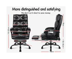 ALFORDSON Office Chair Executive Computer PU Leather Seat Work Recliner Gaming - Black