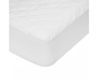 Cotton Top Fitted Mattress Protector, Single Bed - Anko - White