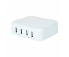 USB 4 Port Desktop Charger - Anko - White